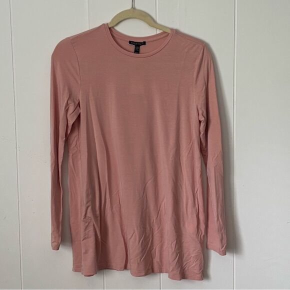 Eileen Fisher Pink Crew Neck Tunic Top NWT XS Business Casual - Picture 1 of 5